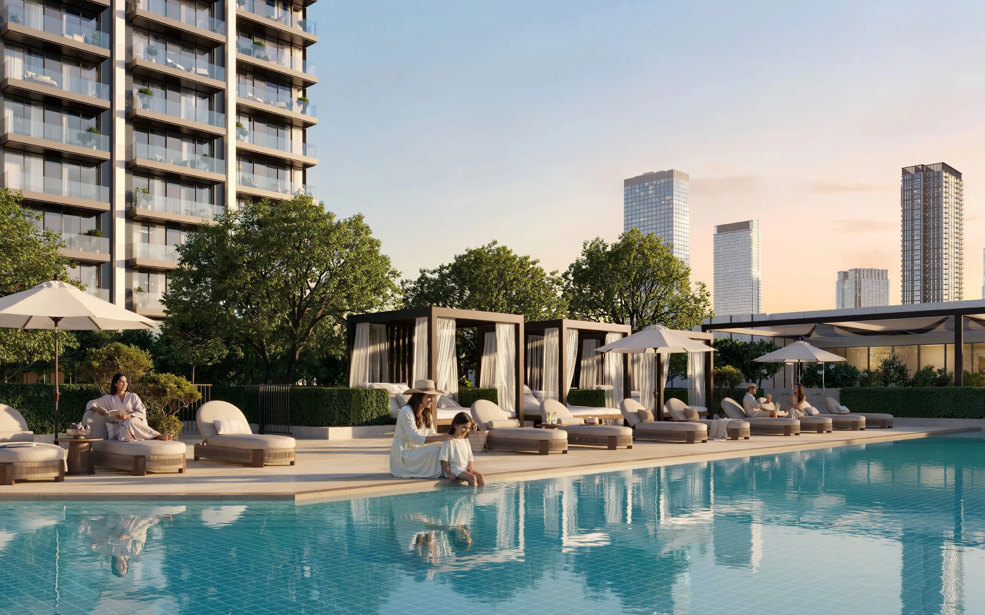 Rooftop pool at Lunaya Terraces