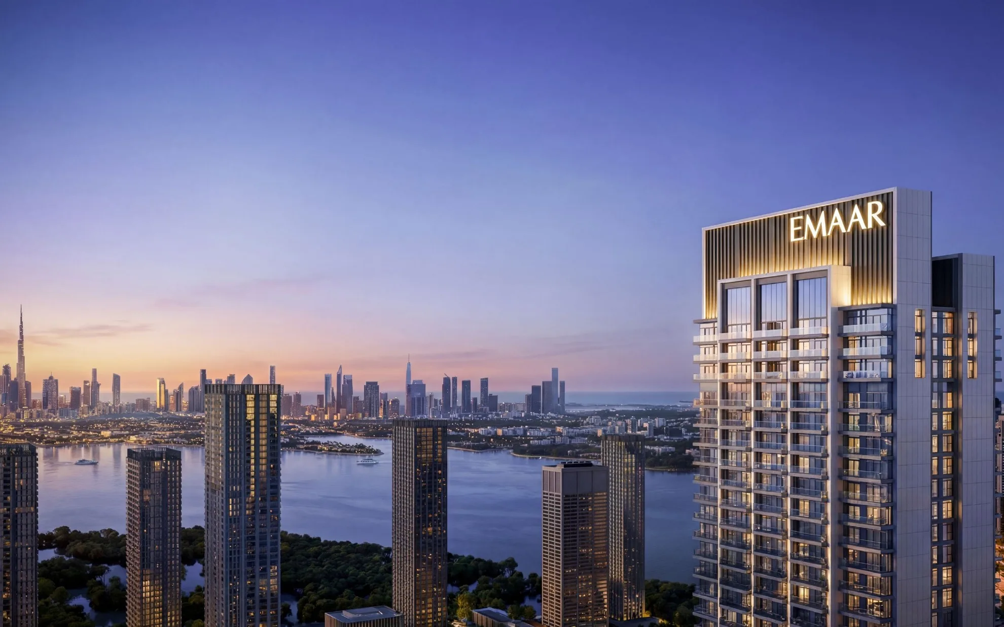 Lunaya lagoon landscape and residences
